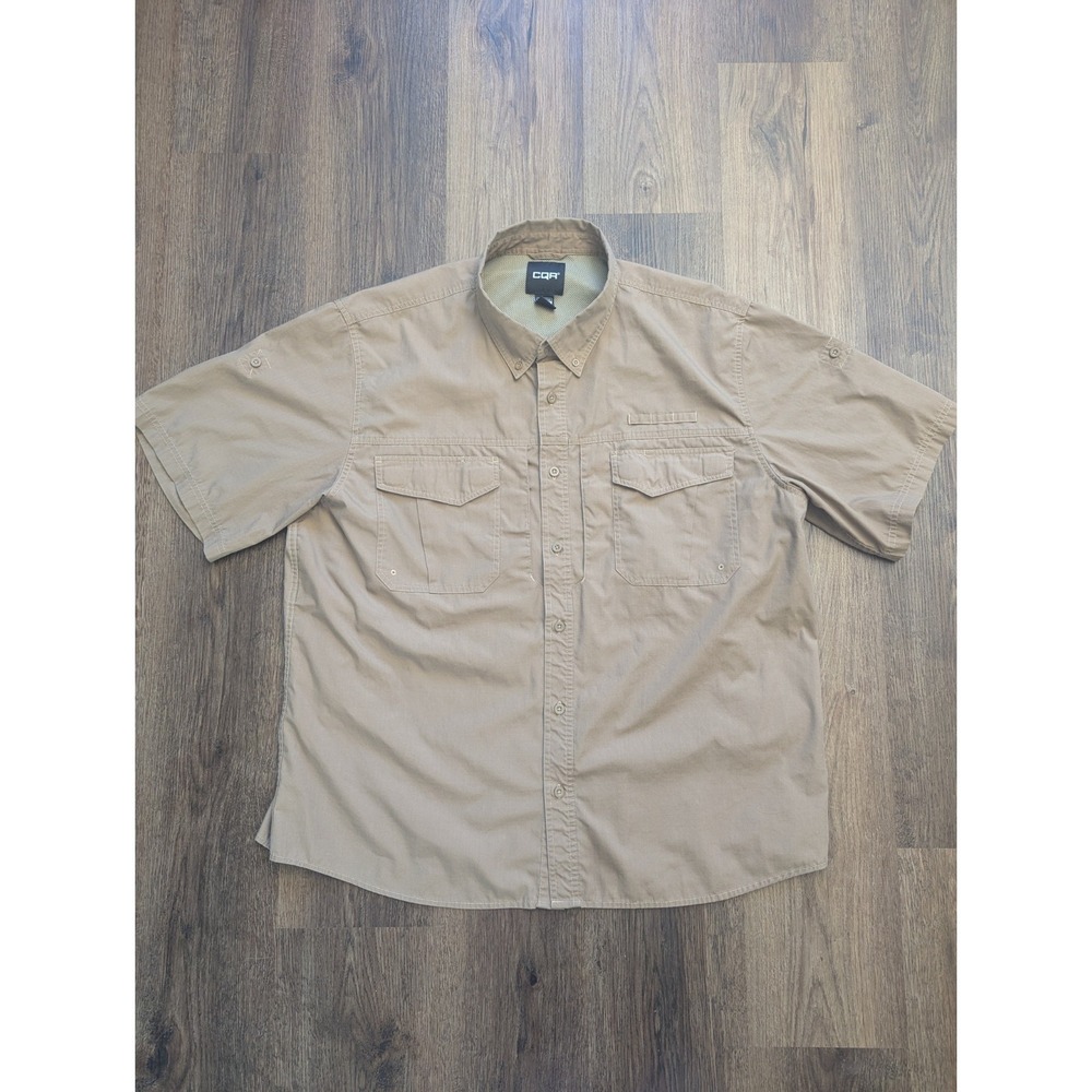 CQR Tactical Shirt Mens 2XL Coyote Tan Ripstop Utility Outdoor Work‎ Vented